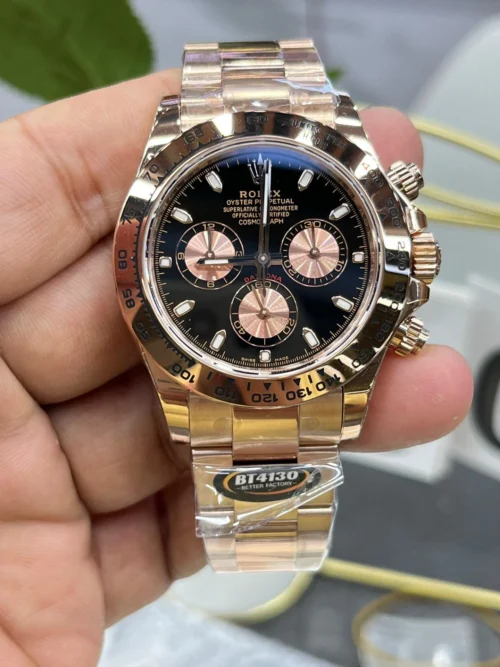 Rolex 116505 Cosmograph Daytona 18K Rose Gold with Black Dial Super Clone