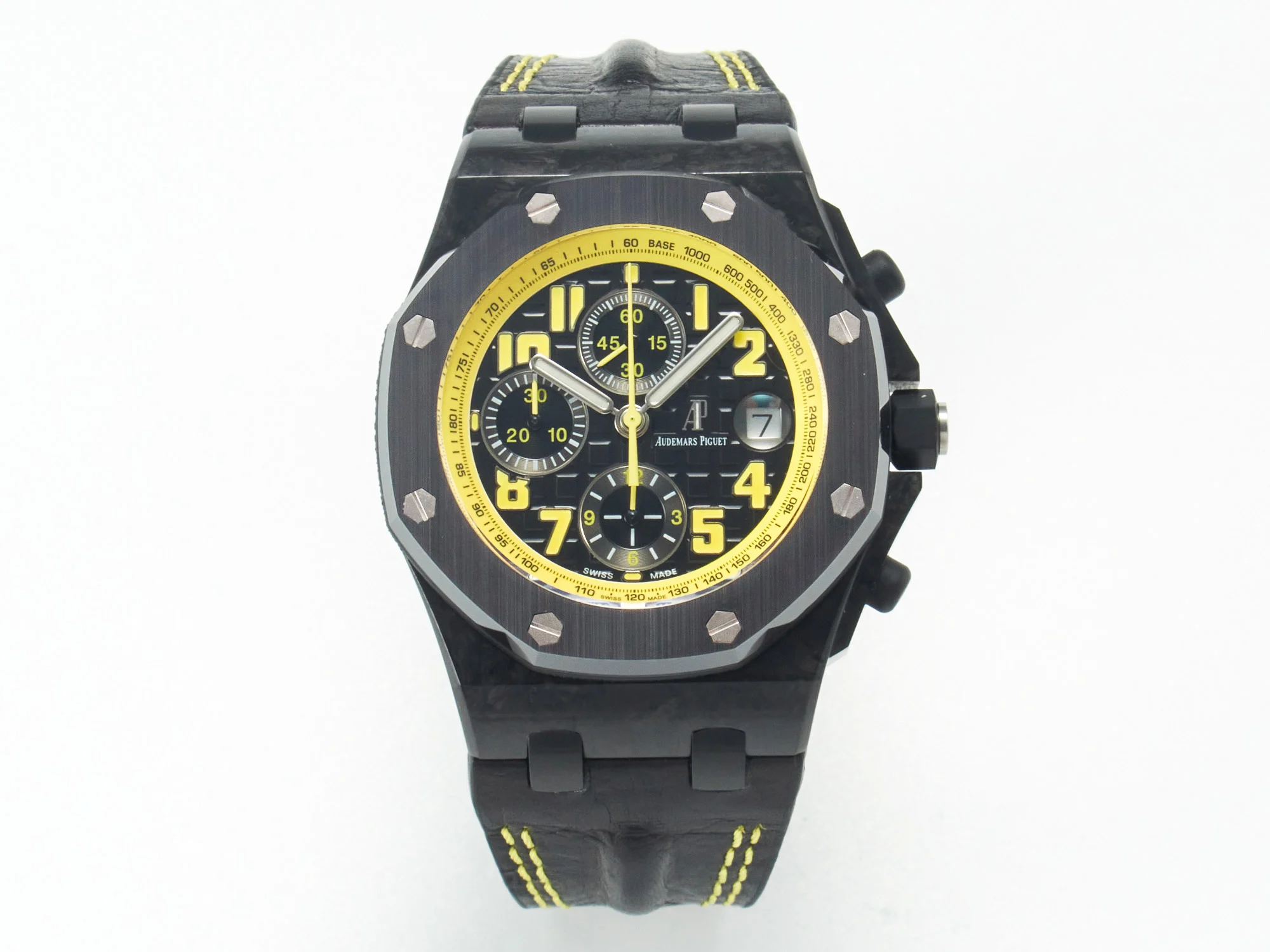 Royal Oak Offshore Bumble Bee Forged Carbon 1:1 JF Best Edition on Leather Strap