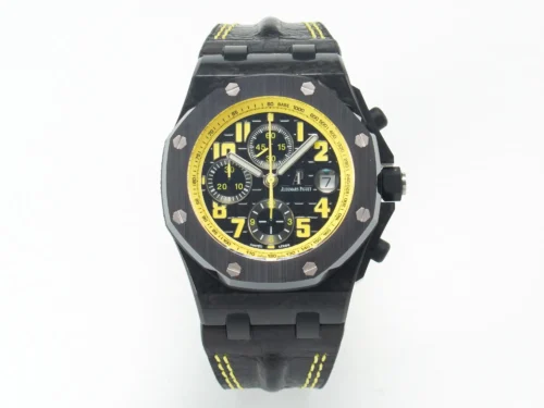 Royal Oak Offshore Bumble Bee Forged Carbon 1:1 JF Best Edition on Leather Strap