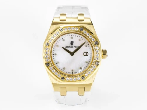 Royal Oak Ladies 33mm YG DRF Best Edition MOP Dial Diamonds Bezel