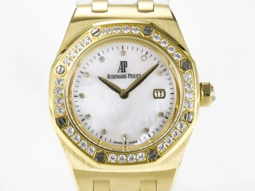 Royal Oak Ladies 33mm YG DRF Best Edition MOP Dial Diamonds Bezel - Image 4