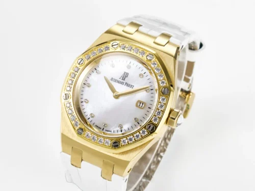 Royal Oak Ladies 33mm YG DRF Best Edition MOP Dial Diamonds Bezel - Image 2