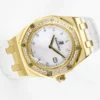 Royal Oak Ladies 33mm YG DRF Best Edition MOP Dial Diamonds Bezel - Image 3