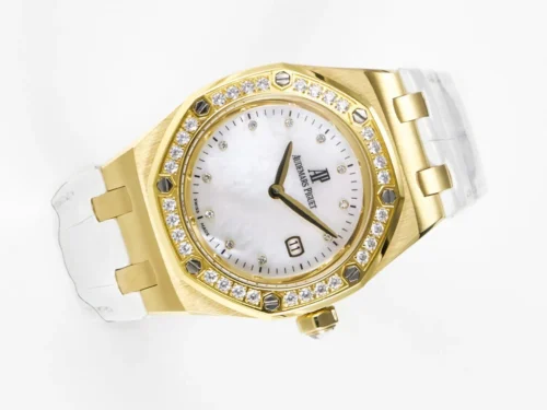 Royal Oak Ladies 33mm YG DRF Best Edition MOP Dial Diamonds Bezel - Image 3