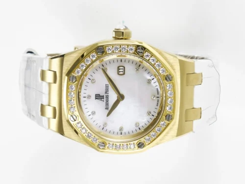 Royal Oak Ladies 33mm YG DRF Best Edition MOP Dial Diamonds Bezel - Image 5