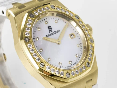 Royal Oak Ladies 33mm YG DRF Best Edition MOP Dial Diamonds Bezel - Image 6