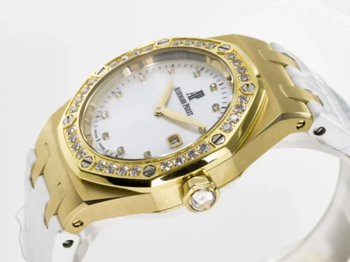 Royal Oak Ladies 33mm YG DRF Best Edition MOP Dial Diamonds Bezel - Image 7