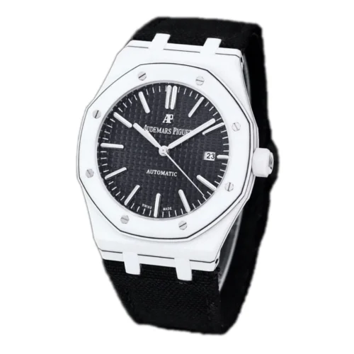 Royal Oak 15400 Black Dial in White Carbon Fibre on Black Nylon Strap - Image 2