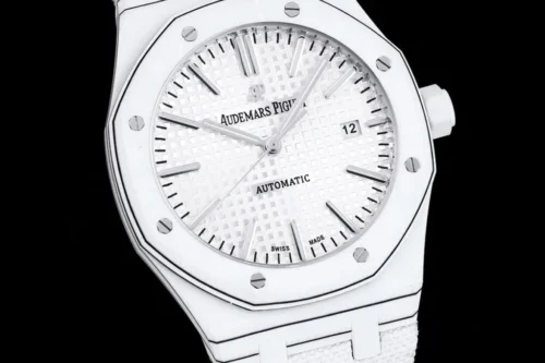 Royal Oak 15400 White Dial in White Carbon Fibre on White Nylon Strap - Image 4