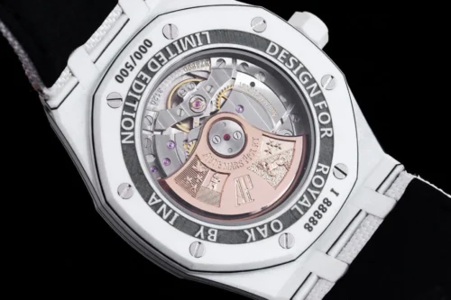 Royal Oak 15400 White Dial in White Carbon Fibre on White Nylon Strap - Image 8