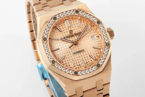 Royal Oak 15450ST 37mm Champagne Dial in Rose Gold with Diamond Bezel - Image 2