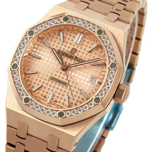 Royal Oak 15450ST 37mm Champagne Dial in Rose Gold with Diamond Bezel - Image 3