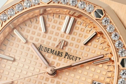 Royal Oak 15450ST 37mm Champagne Dial in Rose Gold with Diamond Bezel - Image 4
