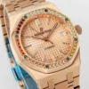 Royal Oak 15450ST 37mm Champagne Dial in Rose Gold with Rainbow Diamond Bezel - Image 2