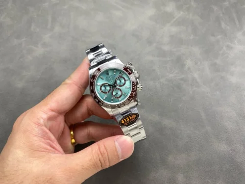 Rolex Daytona Platinum Ice Blue Baguette Diamond Dial Super Clone - Image 2