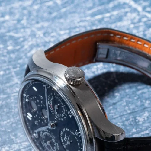 Portugieser Perpetual Calendar SS 5033 APSF 1:1 Best Edition Blue Dial on Black Leather Strap - Image 3