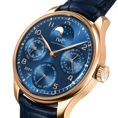 Portugieser Perpetual Calendar RG 5033 APSF 1:1 Best Edition Blue Dial on Blue Leather Strap - Image 4