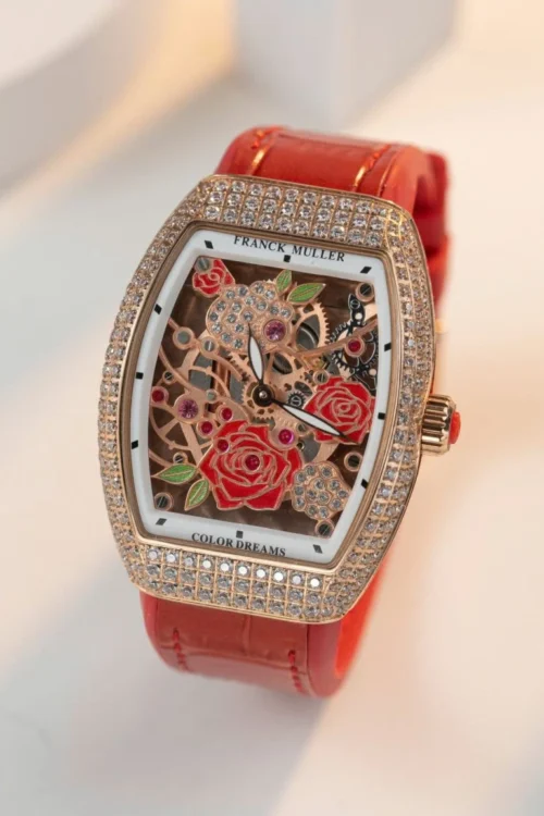 Franck Muller Vanguard V32 Skeleton Red Flower Dial 36mm - Image 4
