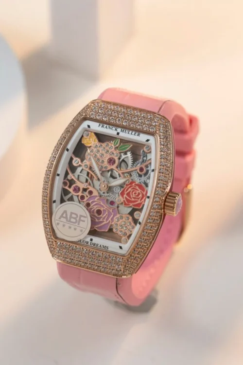 Franck Muller Vanguard V32 Skeleton Red Flower Dial 36mm