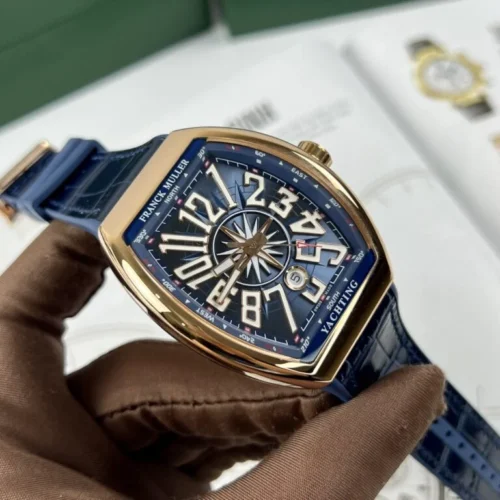 Franck Muller V45 Men’s Replica Watch Blue Rose Gold Case 45mm - Image 2