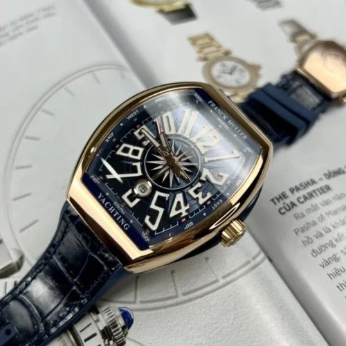Franck Muller V45 Men’s Replica Watch Blue Rose Gold Case 45mm - Image 3