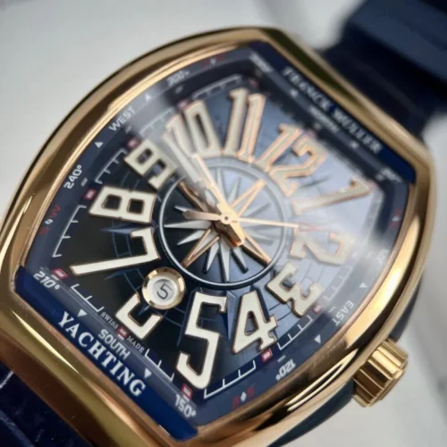 Franck Muller V45 Men’s Replica Watch Blue Rose Gold Case 45mm - Image 4