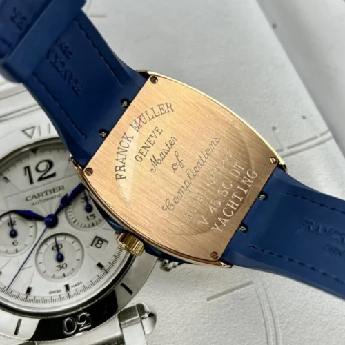 Franck Muller V45 Men’s Replica Watch Blue Rose Gold Case 45mm - Image 7