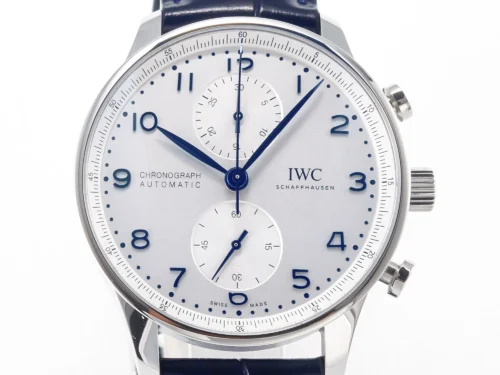 Portuguese Chrono IW371605 ZF 1:1 Best Edition White Dial on Blue Leather Strap - Image 2