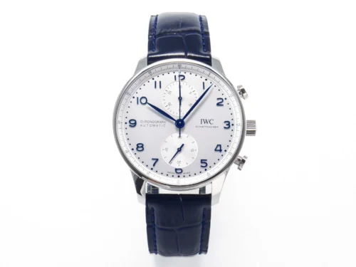 Portuguese Chrono IW371605 ZF 1:1 Best Edition White Dial on Blue Leather Strap