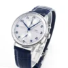 Portuguese Chrono IW371605 ZF 1:1 Best Edition White Dial on Blue Leather Strap - Image 3