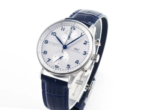Portuguese Chrono IW371605 ZF 1:1 Best Edition White Dial on Blue Leather Strap - Image 3