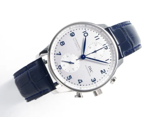 Portuguese Chrono IW371605 ZF 1:1 Best Edition White Dial on Blue Leather Strap - Image 4