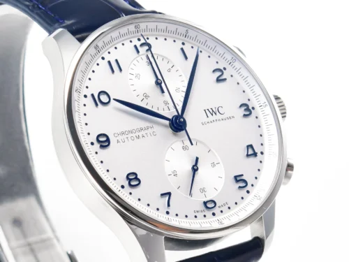 Portuguese Chrono IW371605 ZF 1:1 Best Edition White Dial on Blue Leather Strap - Image 5