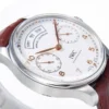 Portuguese Real PR Real Annual Calendar IW5035 ZF 1:1 Best Edition White Dial RG Markers on Brown Leather Strap - Image 5