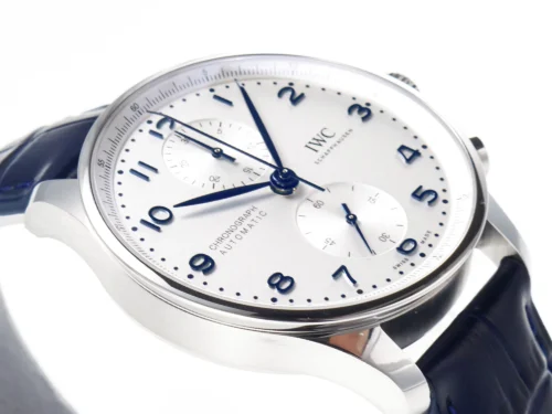 Portuguese Chrono IW371605 ZF 1:1 Best Edition White Dial on Blue Leather Strap - Image 6