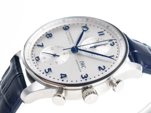 Portuguese Chrono IW371605 ZF 1:1 Best Edition White Dial on Blue Leather Strap - Image 7