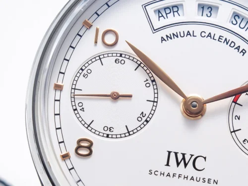 Portuguese Real PR Real Annual Calendar IW5035 ZF 1:1 Best Edition White Dial RG Markers on Brown Leather Strap - Image 7