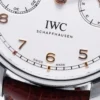 Portuguese Real PR Real Annual Calendar IW5035 ZF 1:1 Best Edition White Dial RG Markers on Brown Leather Strap - Image 8