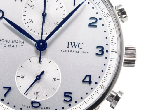 Portuguese Chrono IW371605 ZF 1:1 Best Edition White Dial on Blue Leather Strap - Image 8
