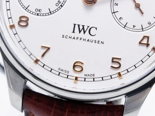 Portuguese Real PR Real Annual Calendar IW5035 ZF 1:1 Best Edition White Dial RG Markers on Brown Leather Strap - Image 8