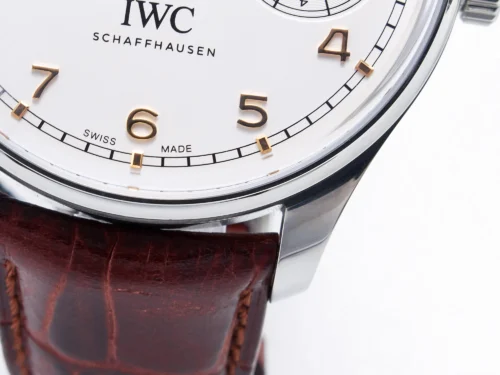 Portuguese Real PR Real Annual Calendar IW5035 ZF 1:1 Best Edition White Dial RG Markers on Brown Leather Strap - Image 9