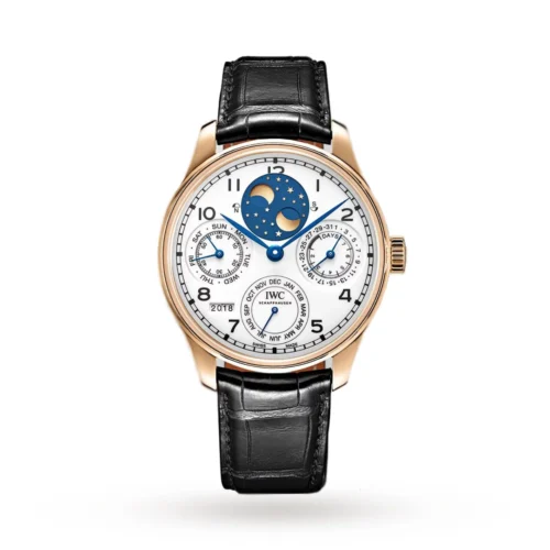 Portugieser Perpetual Calendar RG 5033 APSF 1:1 Best Edition White Dial on Black Leather Strap