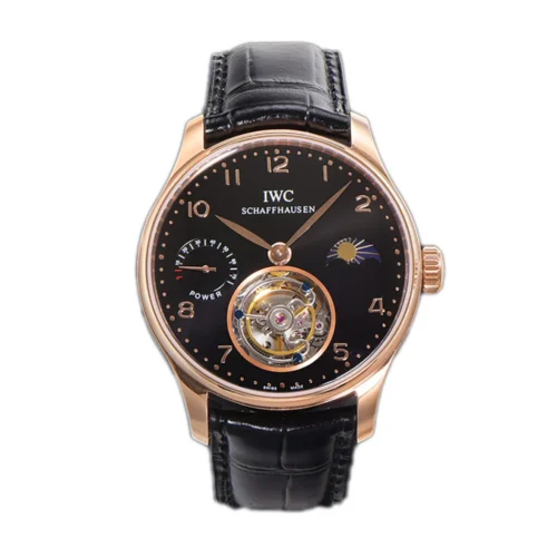 Portuguese Tourbillon Black Dial on Rose Gold
