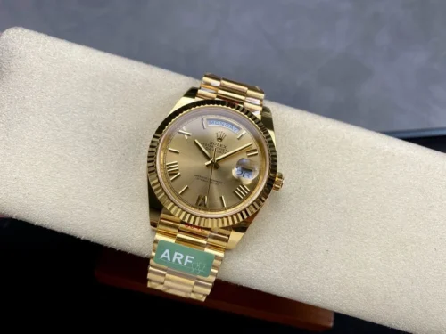 Rolex Daydate Presidential Gold Dial Roman Numerals Weighted Version Super Clone - Image 4