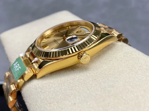 Rolex Daydate Presidential Gold Dial Roman Numerals Weighted Version Super Clone - Image 7