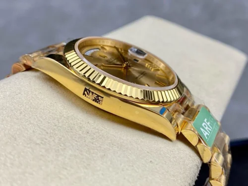Rolex Daydate Presidential Gold Dial Roman Numerals Weighted Version Super Clone - Image 5