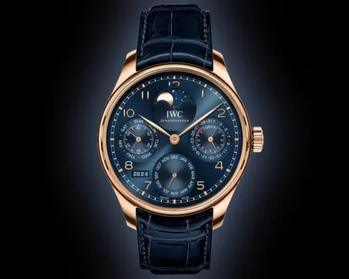 Portugieser Perpetual Calendar RG 5033 APSF 1:1 Best Edition Blue Dial on Blue Leather Strap - Image 2