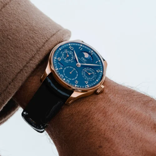 Portugieser Perpetual Calendar RG 5033 APSF 1:1 Best Edition Blue Dial on Blue Leather Strap - Image 4