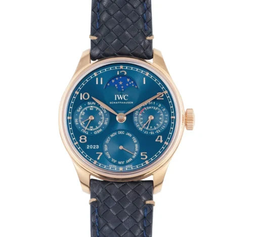 Portugieser Perpetual Calendar RG 5033 APSF 1:1 Best Edition Blue Dial on Blue Leather Strap