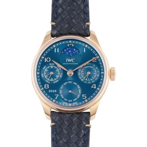 Portugieser Perpetual Calendar RG 5033 APSF 1:1 Best Edition Blue Dial on Blue Leather Strap